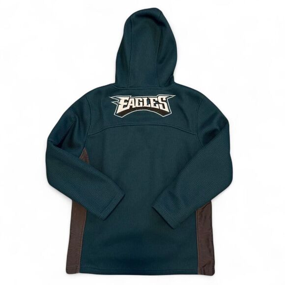 NFL Team Apparel Philadelphia Eagles quarter zip knit hoodie with zip pocket L - Picture 2 of 5